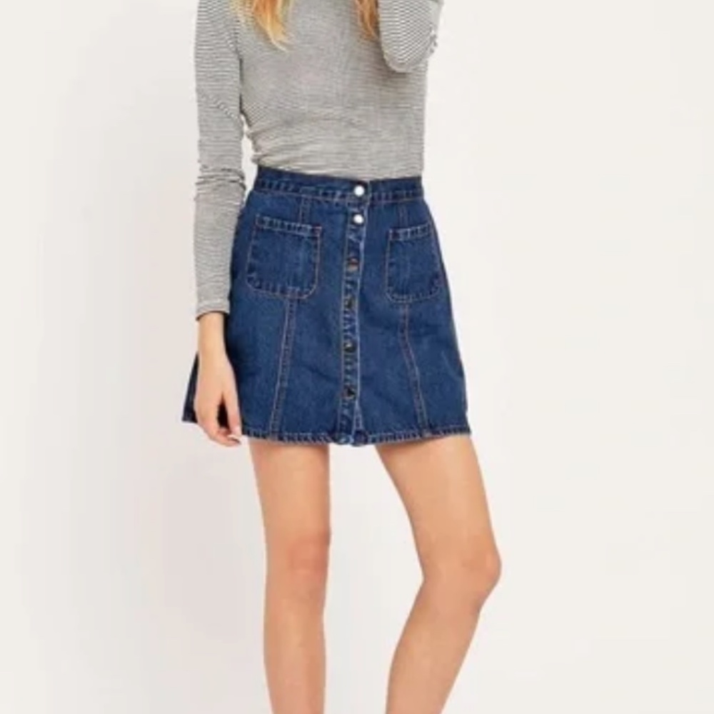 Urban Outfitters BDG Denim Button Front Skirt Size XS